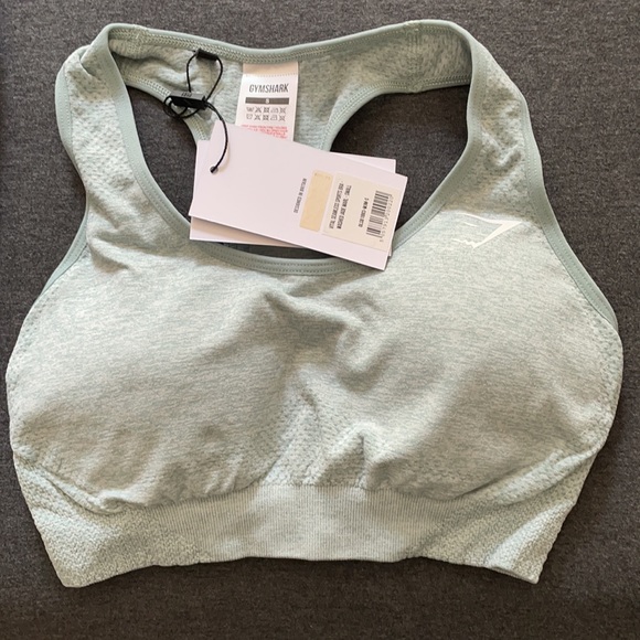 Gymshark Vital Seamless Light Green Marl Bra Size S - Picture 3 of 3